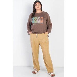 Cocoa "Believe In Yourself, Love Your Life" Long Sleeve Top- Made in USA- Plus